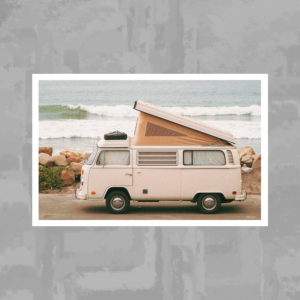 Surf Camper Van Full Color on Beach