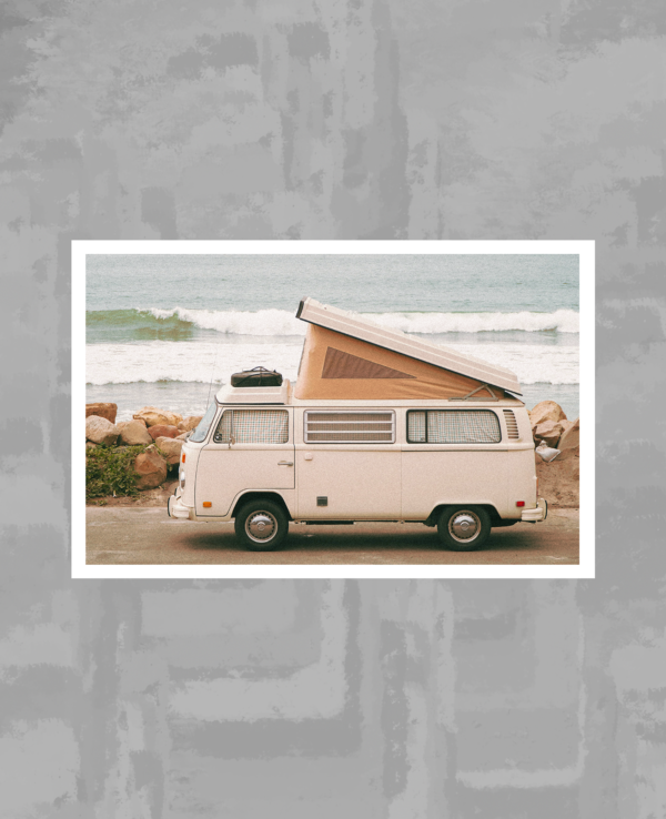 Surf Camper Van Full Color on Beach