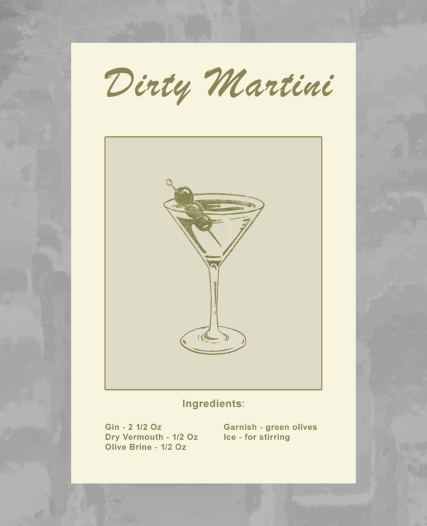 Vintage Martini Drink Poster