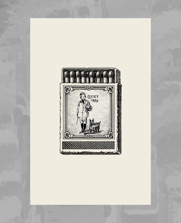 Lucky Me matchbox poster